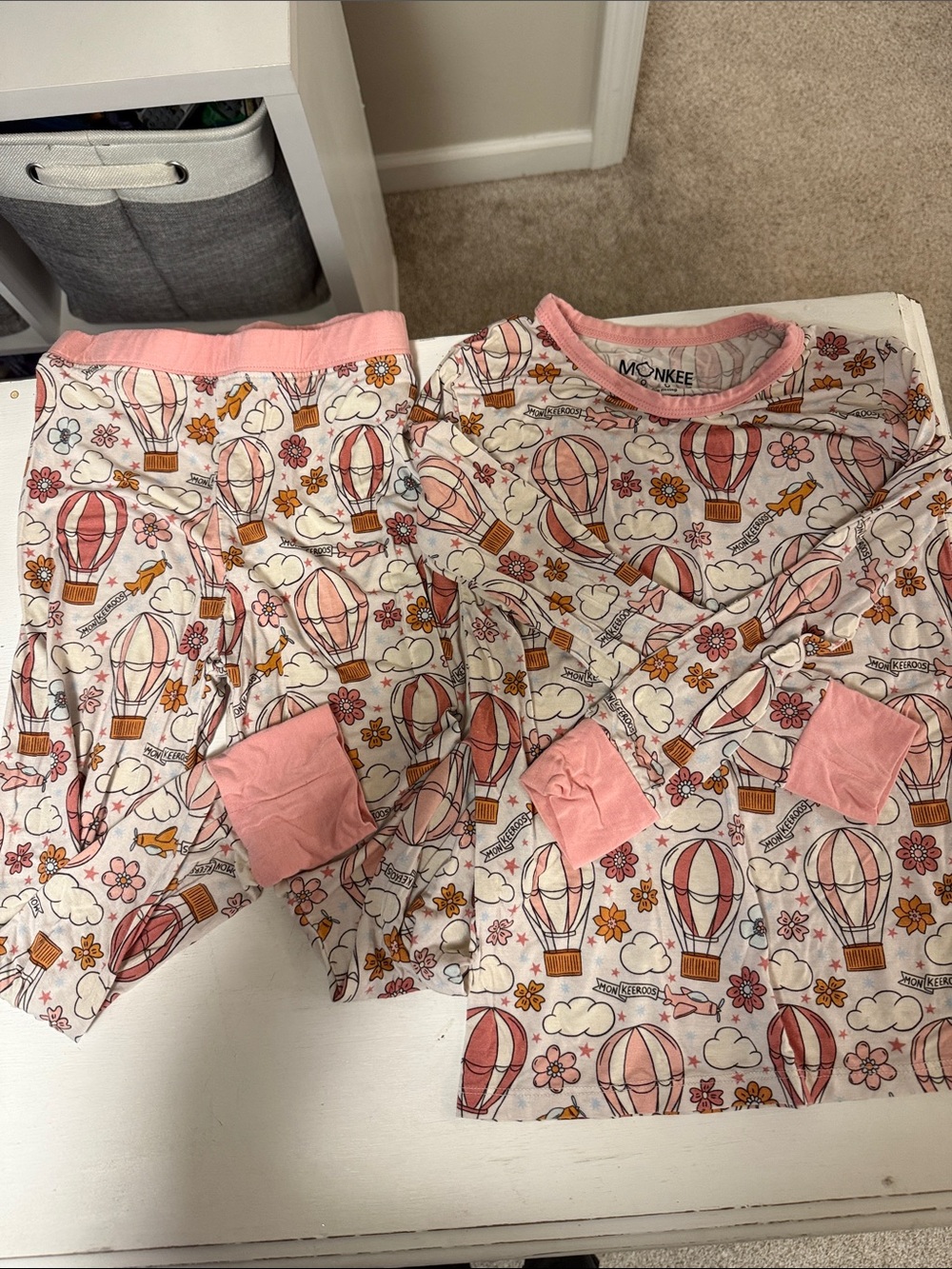 Caden Lane Pink Hot Air Balloon Kids Pajama Set